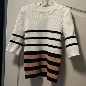 Frame Navy , white, tan stripes. Great detail on the collar